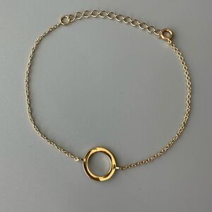 14k Gold Vermeil Dainty Round Bracelet​